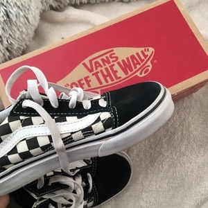youth vans old skool chex skate shoe multi